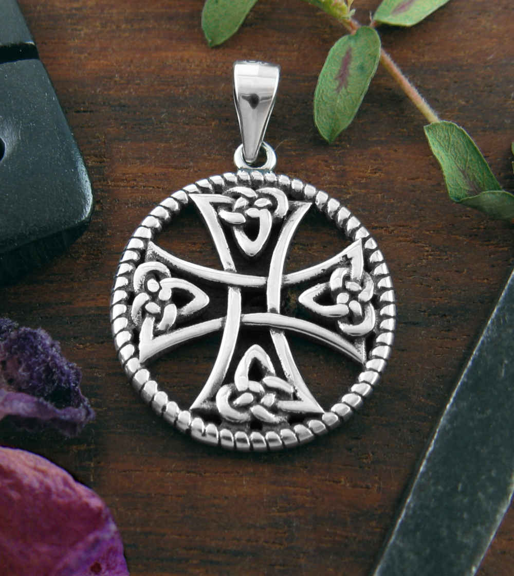 Celtic Iron Cross With Triquetra Knots Pendant | Woot & Hammy