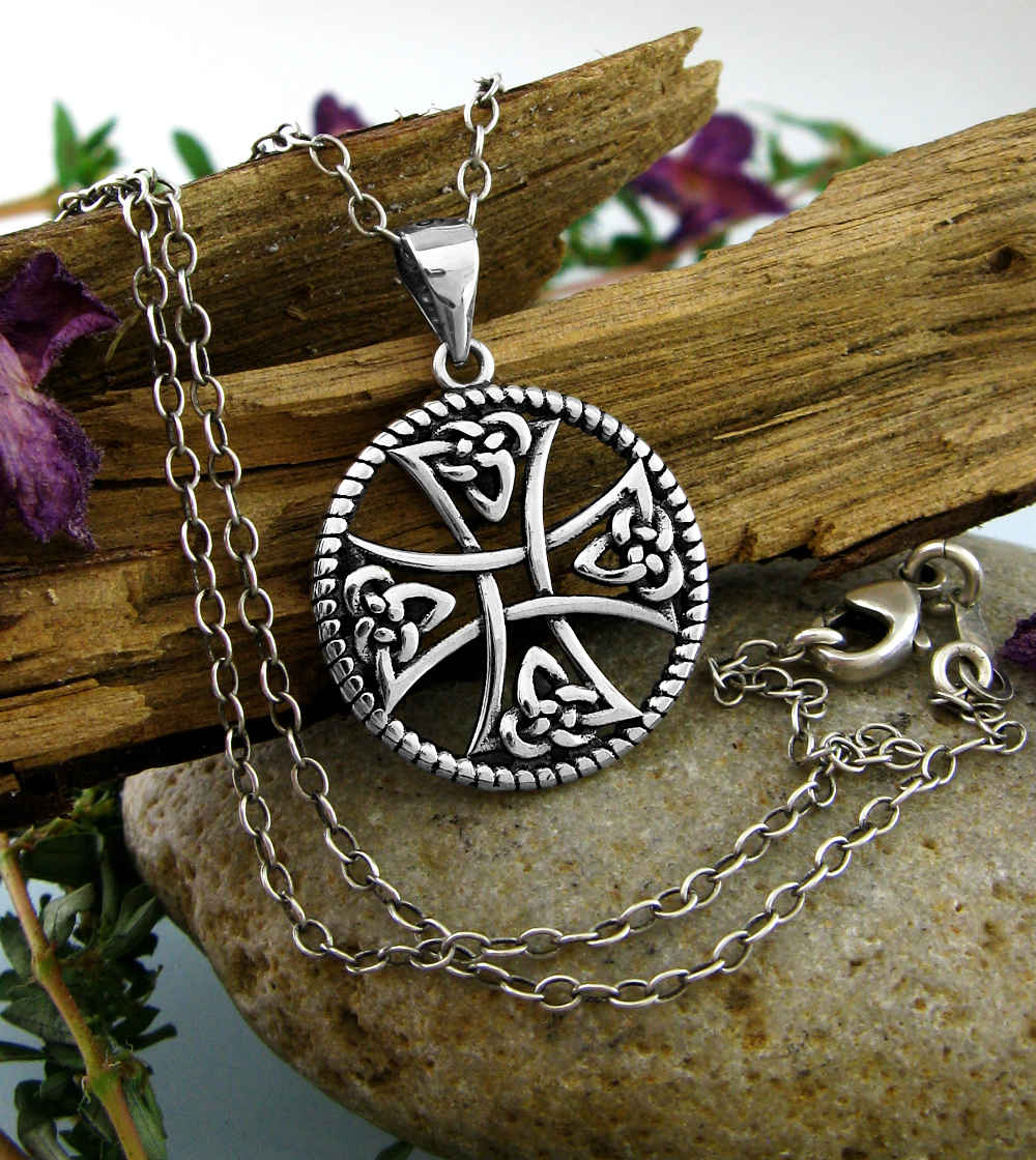 Celtic Iron Cross With Triquetra Knots Pendant | Woot & Hammy