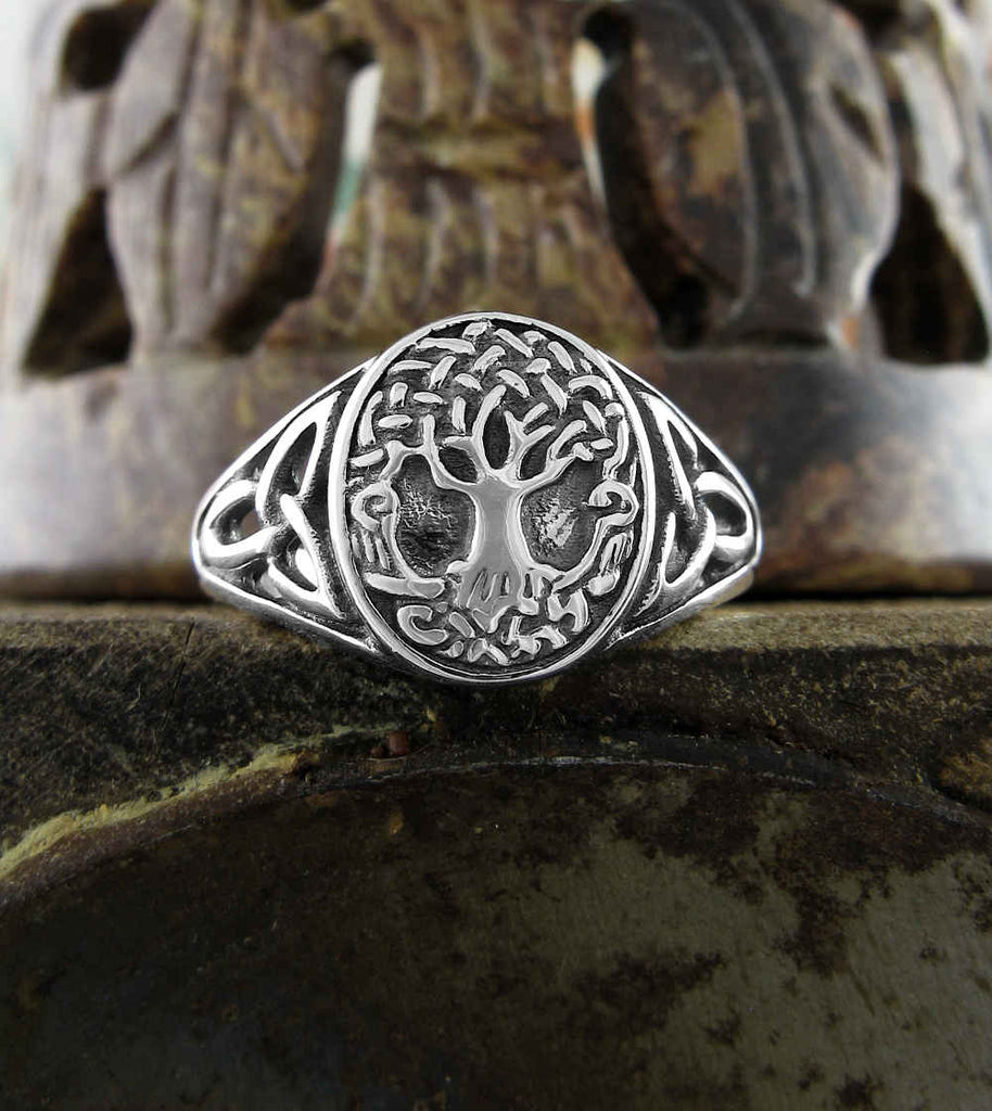 Rafael Jewelry Handcrafted Sterling Silver Tree of Life Ring With 14K  Yellow Gold, Jewelry | My Jerusalem Store