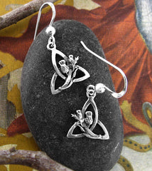 Celtic Triquetra With Entwined Scottish Thistle National Flower Hook Earrings  | Woot & Hammy