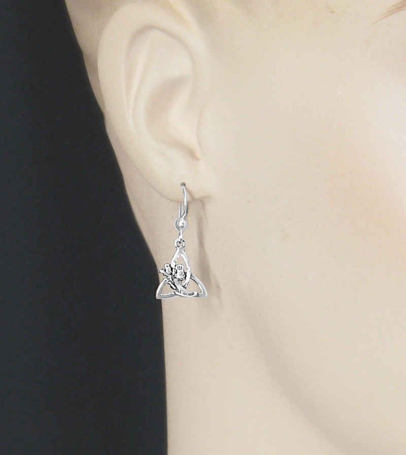 Celtic Triquetra With Entwined Scottish Thistle National Flower Hook Earrings  | Woot & Hammy