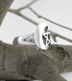 Wiccan Cut-Out Crescent Moon and Pentagram Ring | Woot & Hammy