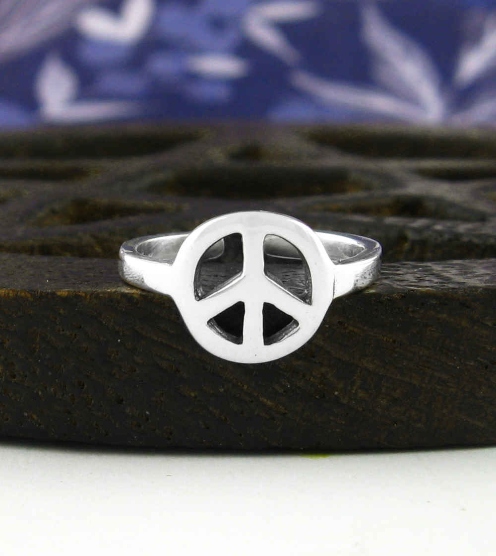 Cut-Out Peace Sign Symbol Toe or Midi Ring, Adjustable | Woot & Hammy