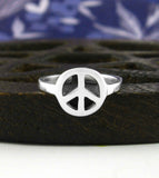 Cut-Out Peace Sign Symbol Toe or Midi Ring, Adjustable
