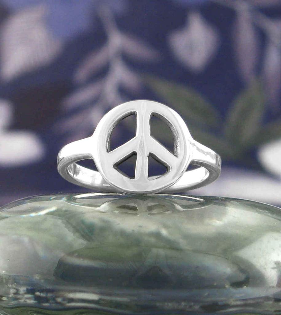 Cut-Out Peace Sign Symbol Toe or Midi Ring, Adjustable | Woot & Hammy