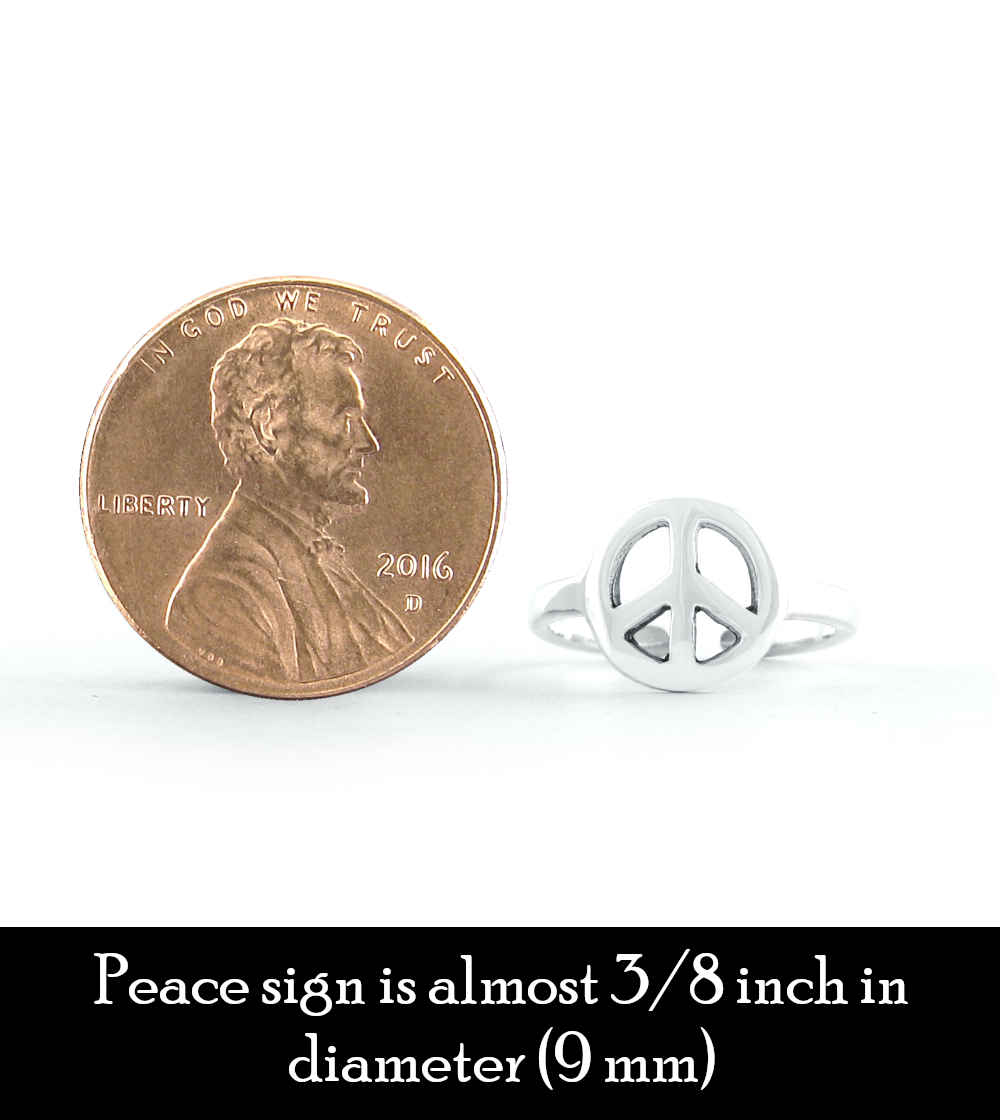 Cut-Out Peace Sign Symbol Toe or Midi Ring, Adjustable | Woot & Hammy