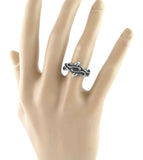 Two Entwined Snakes Oxidized Ring | Woot & Hammy