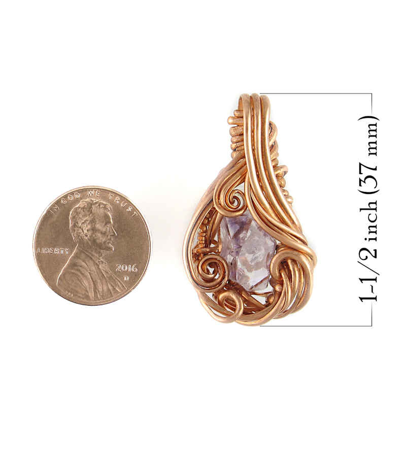 Fancy Raw Amethyst Pendant Wrapped In Copper Wire Handmade Style C | Woot & Hammy