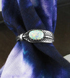 Feather With Lab Opal Ring | Woot & Hammy
