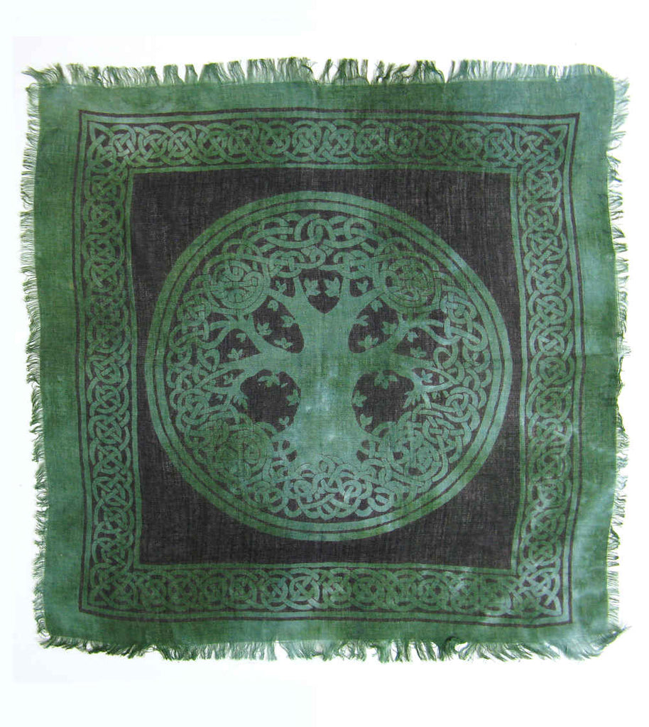 Green and Black Celtic Tree of Life Altar Cloth | Woot & Hammy