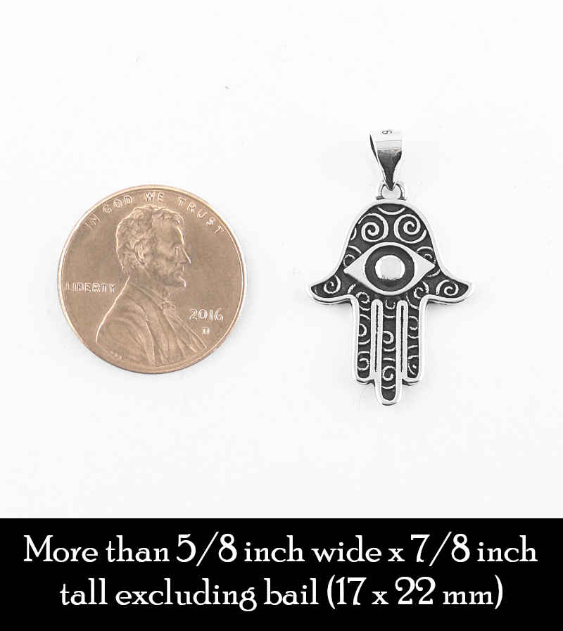 Hamsa With Evil Eye and Spirals Pendant | Woot & Hammy