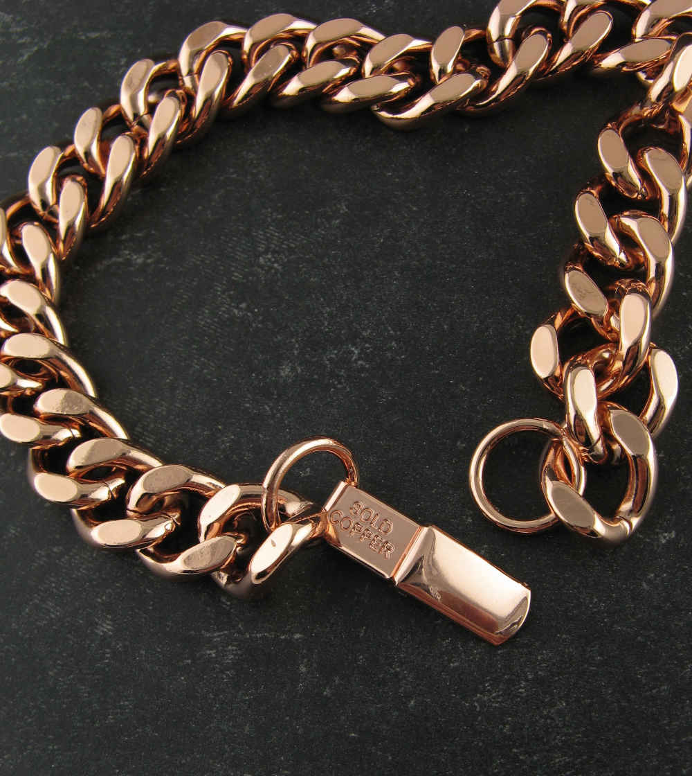 Heavy Link Copper Chain Bracelet With Fold-Over Clasp | Woot & Hammy