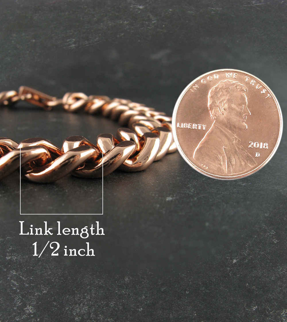 Heavy Link Copper Chain Bracelet With Fold-Over Clasp | Woot & Hammy