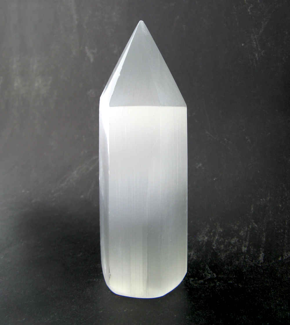 Moroccan White Selenite Generator Crystal 3-3/4 inch | Woot & Hammy