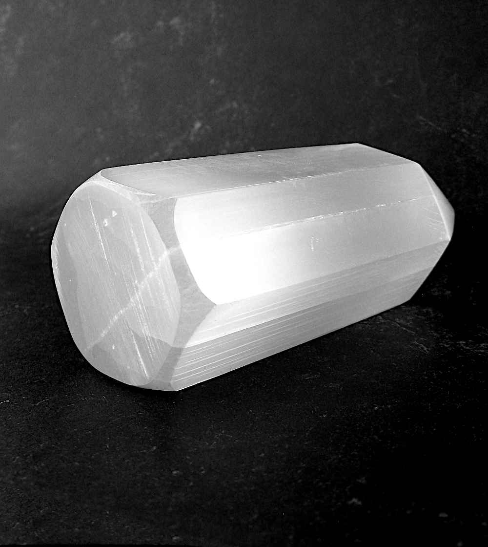 Moroccan White Selenite Generator Crystal 3-3/4 inch | Woot & Hammy