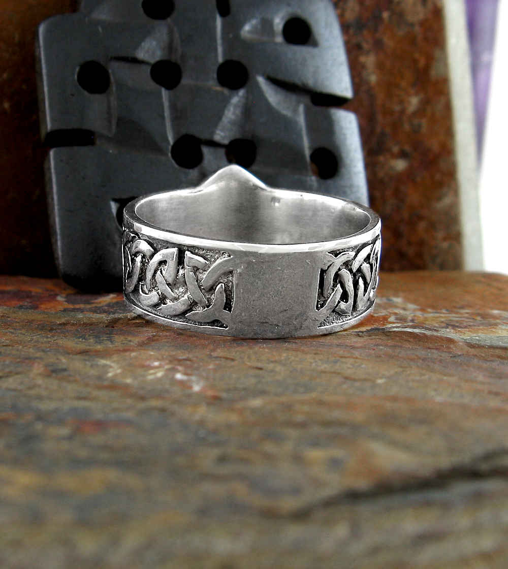 Man's Pentagram With Wide Celtic Band Oxidized Ring | Woot & Hammy