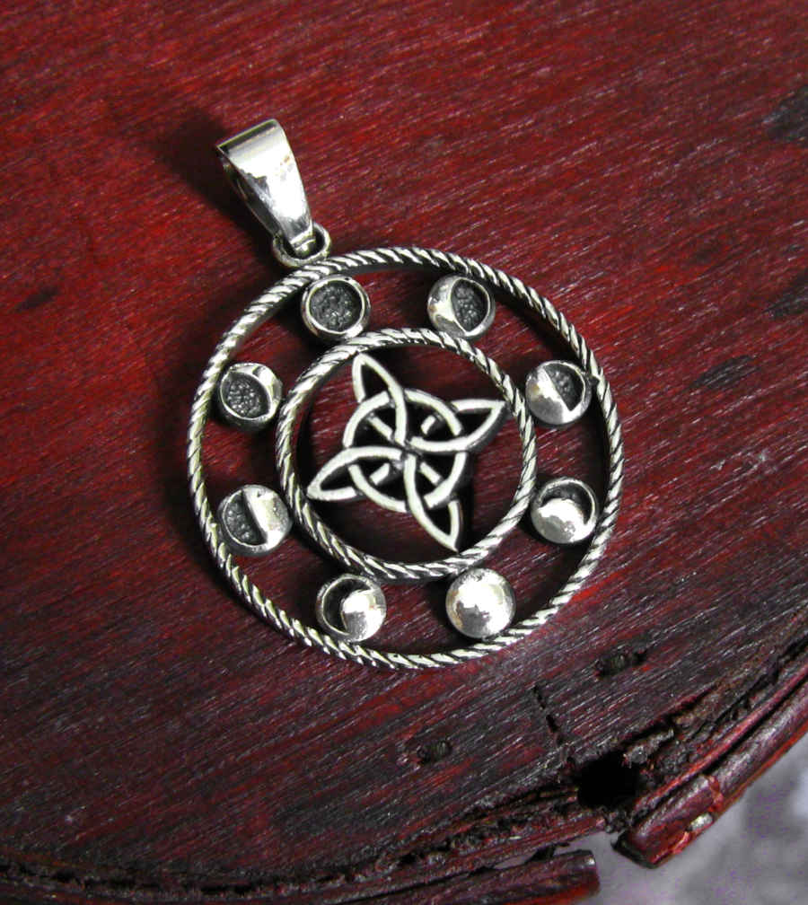 Moon Phases With Witch's Knot Oxidized Pendant | Woot & Hammy
