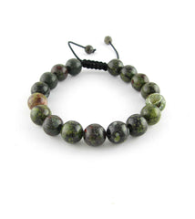 Natural Dragon Blood Jasper Slipknot Bracelet 10mm, Adjustable | Woot & Hammy