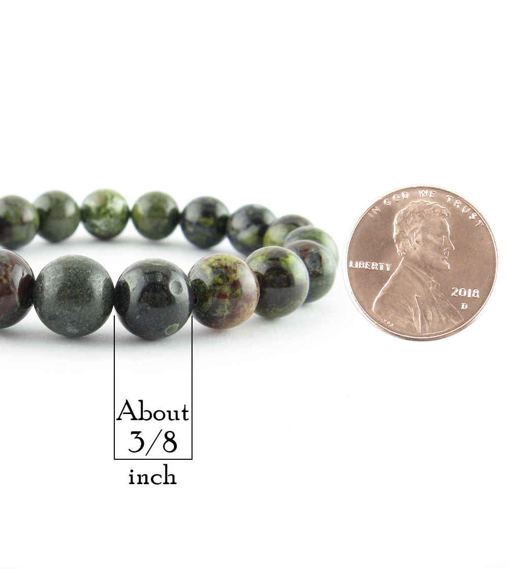 Natural Dragon Blood Jasper Slipknot Bracelet 10mm, Adjustable | Woot & Hammy