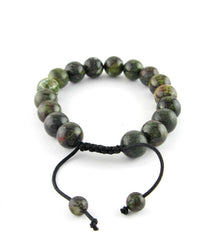 Natural Dragon Blood Jasper Slipknot Bracelet 10mm, Adjustable | Woot & Hammy