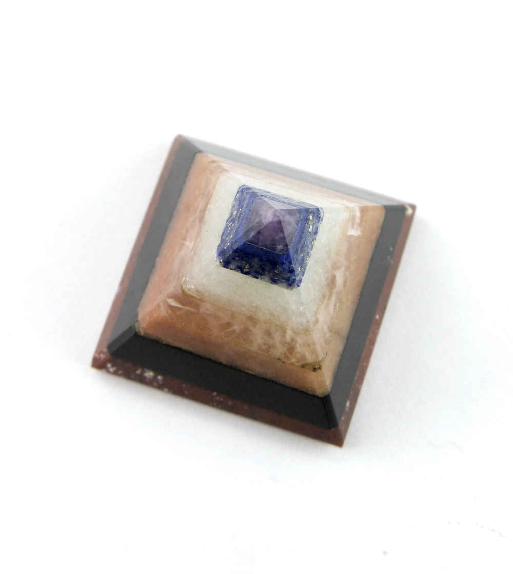 Small Natural Multicolored Layered Stone Pyramid | Woot & Hammy