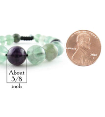 Natural Rainbow Fluorite Mineral Slipknot Bracelet 10mm, Adjustable | Woot & Hammy