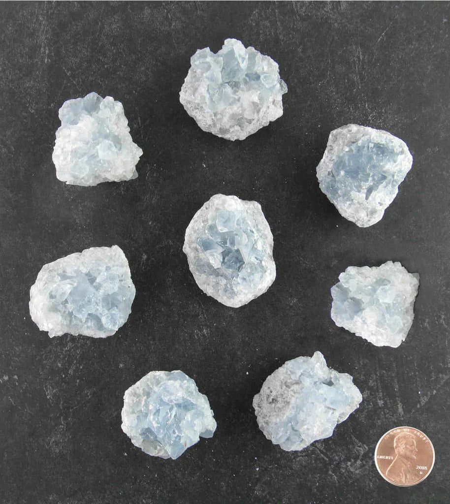 Natural Raw Blue Celestite Crystal Clusters - 1 pc. Randomly Selected