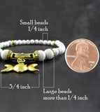 Natural White Howlite Stone With Triple Moon Anklet / Ankle Bracelet