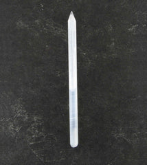 Natural White Selenite Pointed Wand | Woot & Hammy