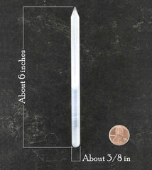 Natural White Selenite Pointed Wand | Woot & Hammy