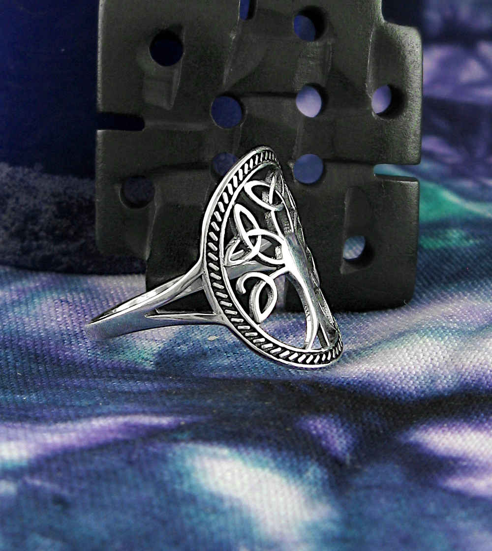 Cut-Out Tree of Life With Triquetra Knot Leaves Ring | Woot & Hammy