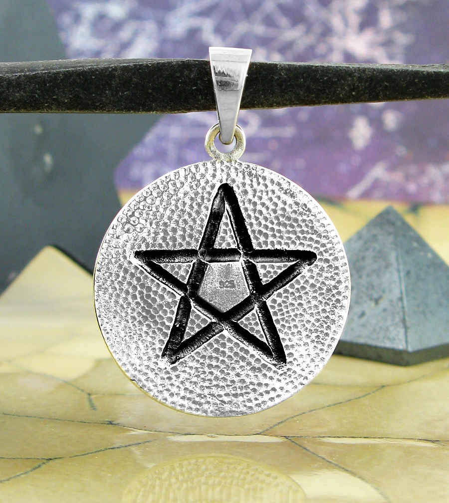 Oxidized Tetragrammaton Symbol Hebrew HaShem Pentagram Solid Pendant | Woot & Hammy