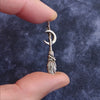 Witch's Broomstick or Besom with Crescent Moon Pendant, Handmade