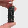 Raw black tourmaline pendant wire wrapped in copper on 20-inch chain