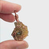 Ammonite Spiral Shell Fossil Pendant Necklace, Copper Wire-Wrapped, Handmade