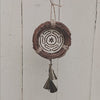 Small Wreath Hecate's Wheel Symbol Wood-burned Cone-Shaped Bells Handmade Protection Guidance Goddess | Woot & Hammy