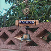 Hanging Witch's Bell with 5 Evil Eyes, Driftwood, Pentagram and Wooden Beads - Handmade