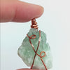 raw fluorite crystal pendant copper wire wrapped