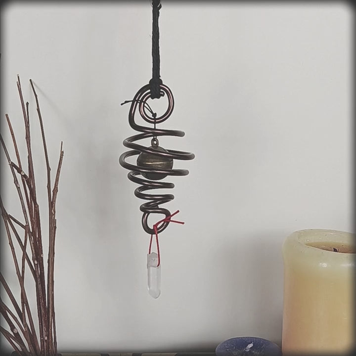 Witch's Bell Spiral Healing Raw Quartz