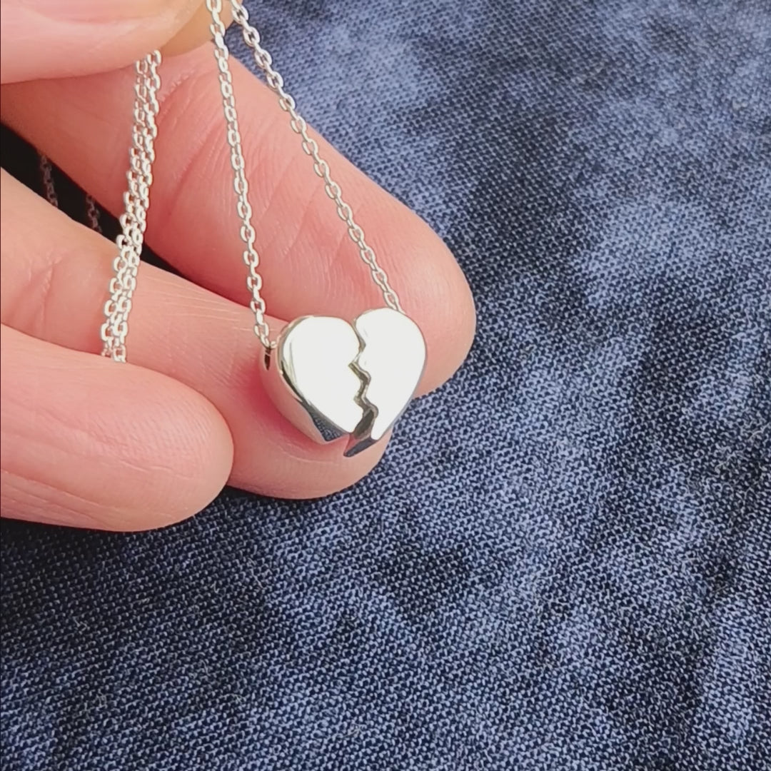 Heal a Broken Heart Pendant Necklace with Hidden Heart, Engravable