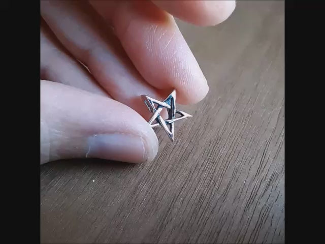 tiny second degree upside down pentagram pendant