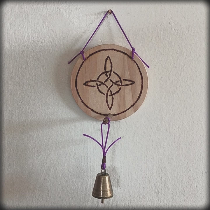 Wood-burned Witch's Knot with Twig and Bell