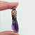 Raw amethyst crystal pendant with copper cap, pentagram stamp, and bindrunes for protection, safe travels, strength, and good luck.