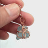 Raw Celestite Crystal Drop Earrings with Swirls, Copper Wire-Wrapped, Handmade