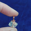 Herkimer Diamond (Double-Terminated Quartz Crystal) Charm Pendant, Copper Wire-Wrapped, Handmade