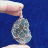 Raw Amethyst Crystal Druzy Geode Pendant Necklace, Copper Wire-Wrapped, Handmade