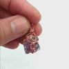 Raw Amethyst Crystal Drop Earrings With Swirls, Copper Wire-Wrapped, Handmade