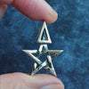 Chunky Third Degree Wiccan Pentagram Pendant, Handmade