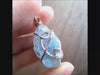 copper wire wrapped raw blue celestite pendant