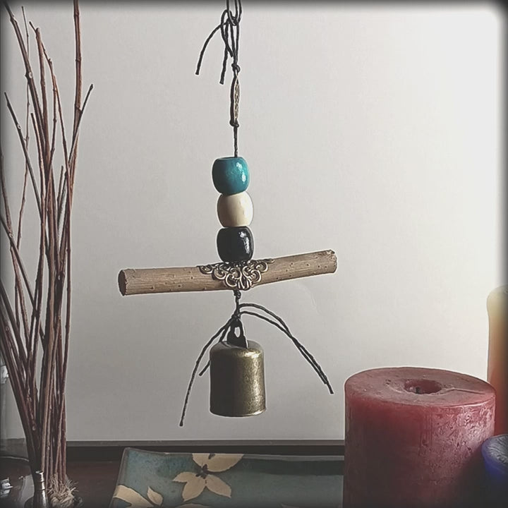 Quirky Hanging Witch's Bell Curved Twig Beads Celtic Charm Handmade For Cleansing and Protection Against Evil | Woot & Hammy